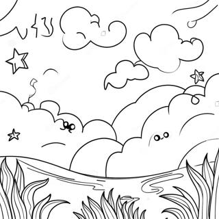 Page à colorier du ciel nocturne | Page de coloriage Temps de nuit