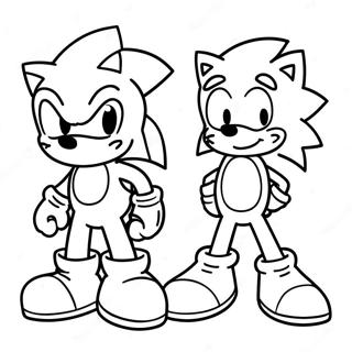 Page à colorier Sonic et Mario | Page de coloriage Sonic et Mario