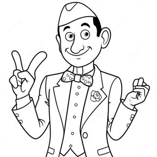 Page à colorier Pee Wee Herman en Tenue Rigolote | Page de coloriage Pee Wee Herman
