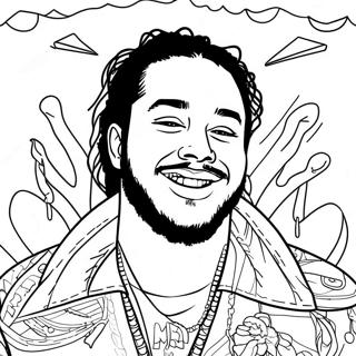 Page à colorier Post Malone | Page de coloriage Post Malone