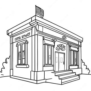 Page à colorier de bureau de poste | Page de coloriage Bureau de Poste