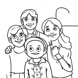 Page à colorier des personnages de Maison pleine | Page de coloriage Maison Complète