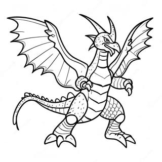 Page à colorier de Gigan dans une bataille féroce | Page de coloriage Gigan