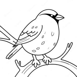 Page à colorier d'un oiseau d'hiver | Page de coloriage Oiseau d'hiver