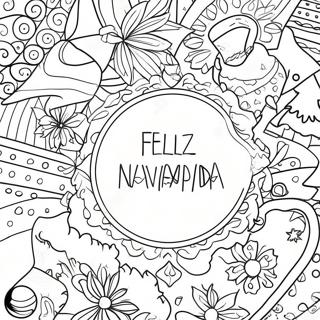 Page à colorier Feliz Navidad | Page de coloriage Joyeux Noël