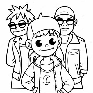 Page à colorier des Gorillaz | Page de coloriage Gorillaz