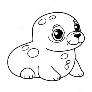 Page à colorier de mignon bébé phoque | Page de coloriage Phoque