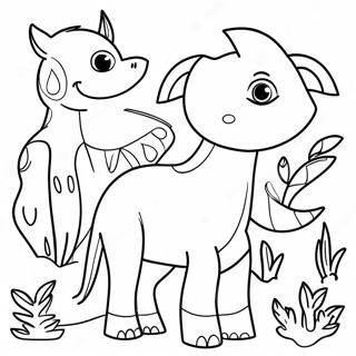 Page à colorier d'animaux néon brillants | Page de coloriage Néon