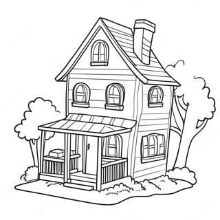 Page à colorier de la maison Barbie | Page de coloriage Maison Barbie