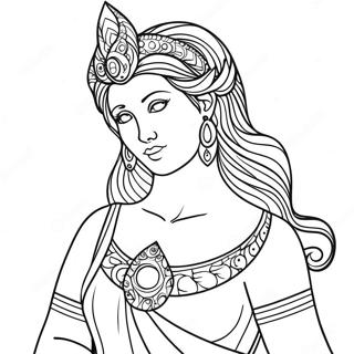 Page à colorier de belle déesse | Page de coloriage Belle Déesse