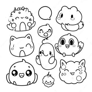 Page à colorier d'autocollants d'animaux mignons | Page de coloriage Autocollants