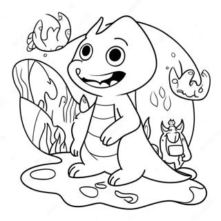 Page à colorier de créatures arcaniques mystérieuses | Page de coloriage Arcane
