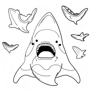 Page à colorier de dent de requin géante | Page de coloriage Dent de requin