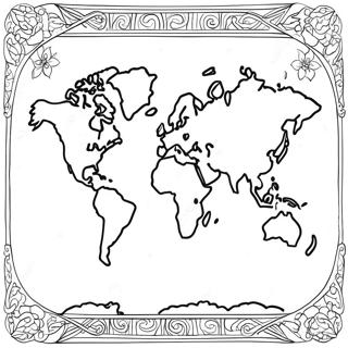 Page à colorier de la carte du monde | Page de coloriage Carte