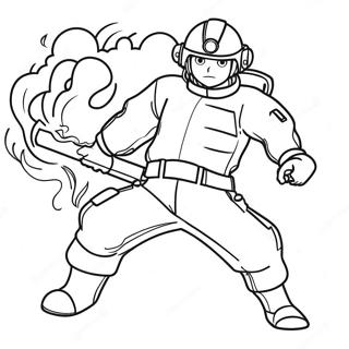 Page à colorier Fire Force | Page de coloriage Force de feu