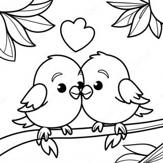 Te Amo Oiseaux d'Amour à Colorier | Page de coloriage Je t'aime