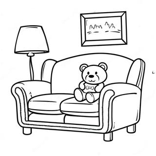 Page à colorier construction de canapé Nugget confortable | Page de coloriage Constructions de canapé Nugget