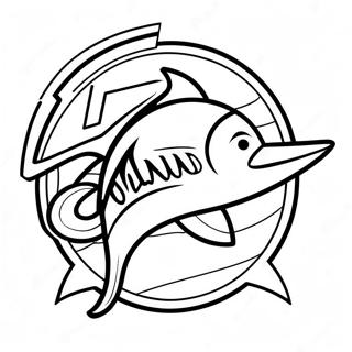 Page à colorier du logo des Miami Marlins | Page de coloriage Marlins de Miami