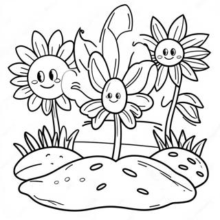Page à colorier du sol de jardin coloré | Page de coloriage Sol
