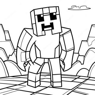 Page à colorier Creeper Minecraft aventurier | Page de coloriage Cool Minecraft
