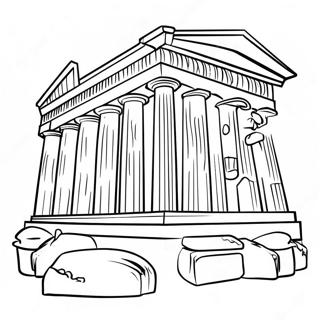 Page à colorier du Parthénon | Page de coloriage Parthénon
