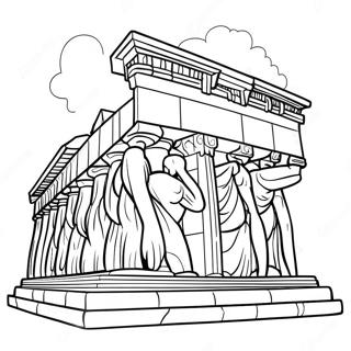 Page à colorier du Parthénon ancien | Page de coloriage Parthénon