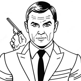 Page à colorier de James Bond | Page de coloriage James Bond