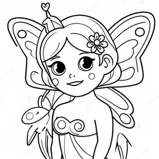 Fée Papillon Étincelante avec des Ailes Brillantes à Colorier | Page de coloriage Fée Papillon