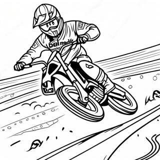 Page à Colorier Eli Tomac en Course sur Piste de Terre | Page de coloriage Eli Tomac