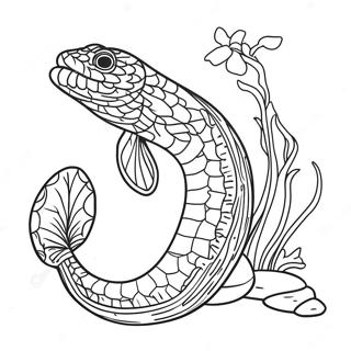 Page à colorier d'anguille | Page de coloriage Anguille