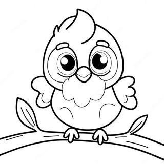 Page à colorier d'un oiseau mignon | Page de coloriage Oiseau Mignon