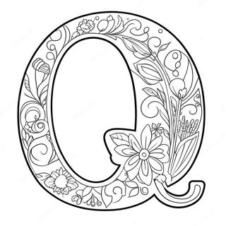 Page à colorier de la lettre Q | Page de coloriage Lettre Q