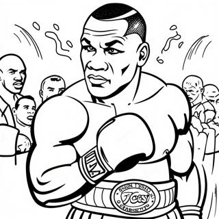 Page à colorier de Mike Tyson, champion de boxe | Page de coloriage Mike Tyson
