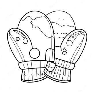Page à colorier de moufle | Page de coloriage Gant