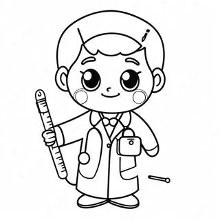 Page à colorier de docteur mignon | Page de coloriage Médical