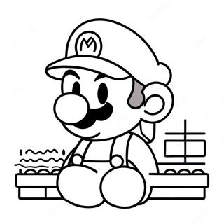 Page à colorier Mario 8 Bits | Page de coloriage Mario 8 Bits