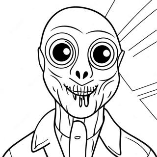 Page à colorier SCP 173 Effrayante | Page de coloriage SCP 173