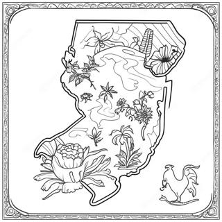 Page à colorier Contour de l'État du New Jersey | Page de coloriage New Jersey