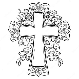 Belle Page à Colorier de Confirmation avec une Croix | Page de coloriage Confirmation