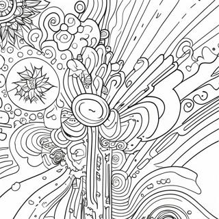 Page à Colorier d'Art Glitch Abstrait | Page de coloriage Glitch