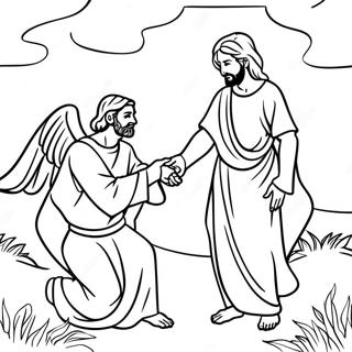 Page à Colorier de la Tentation de Jésus | Page de coloriage Tentations de Jésus