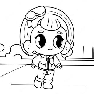 Mignonne Bulma en tenue décontractée à colorier | Page de coloriage Bulma