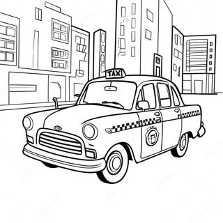 Taxi à colorier | Page de coloriage Taxi