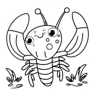 Page à colorier de la jolie écrevisse aux grands yeux | Page de coloriage Écrevisse