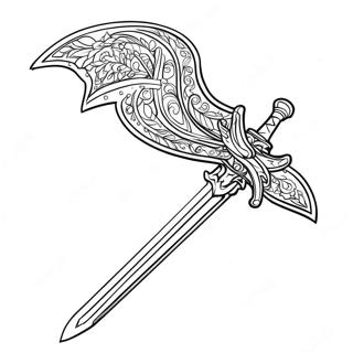 Page à colorier de l'épée brillante | Page de coloriage Métal