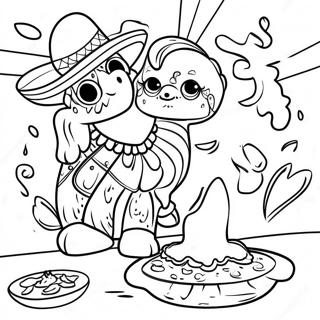 Page à colorier de la Fiesta mexicaine colorée | Page de coloriage Mexique