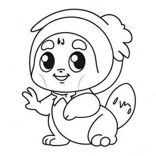 Page à colorier du personnage Vosco mignon | Page de coloriage Vosco