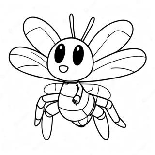 Page à colorier Beedrill en colère volant | Page de coloriage Beedrill