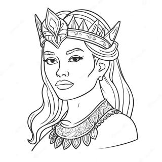 Page à colorier de la reine Slay féroce | Page de coloriage Tuer