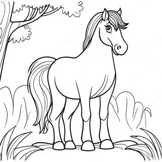 Page à colorier du cheval de trait | Page de coloriage Cheval de trait